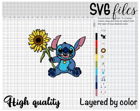 Layered Svg Svg Files For Cricut Stitch With Sunflowers Etsy