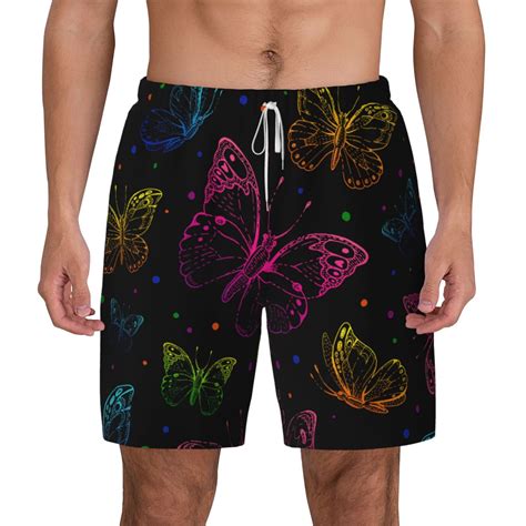 Balery Butterfly Mens Swim Trunks Swim Shorts For Men Quick Dry Inseam