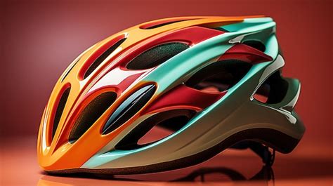 Premium AI Image | A bike helmet with flames and a flame design.