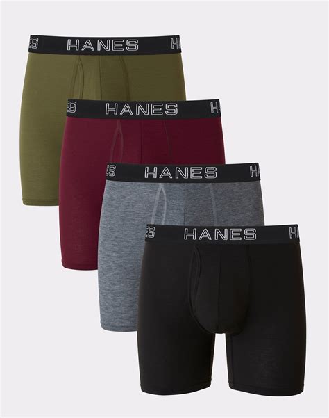 Hanes Ultimate Comfort Flex Fit 4 Pack Boxer Briefs With Total Support