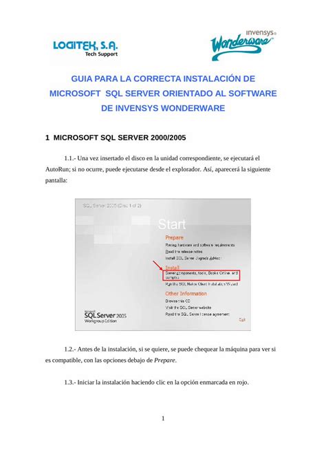 PDF GUIA PARA LA CORRECTA INSTALACIÓN DE MICROSOFT SQL wiener edu pe