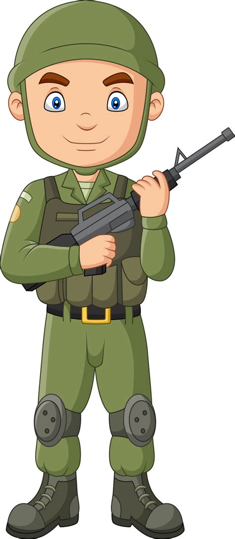 cartoon soldier   shotgun  vector art  vecteezy