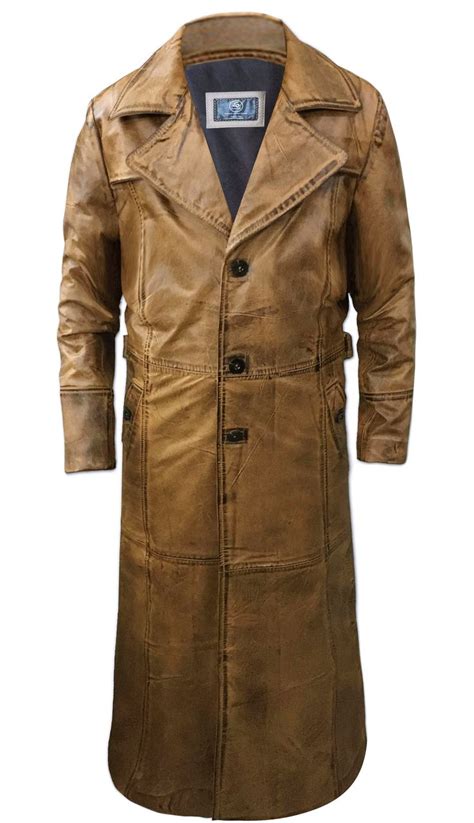 Leather Duster Trench Coat For Men Leather Trench Coat Mens Mens