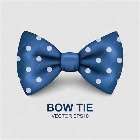 Premium Vector Vector 3d Realistic Blue Polka Dot Bow Tie Icon