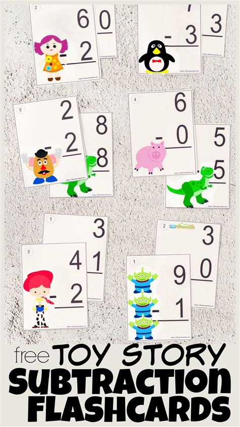 Free Printable Toy Story Subtraction Flashcards Plus Fun Off