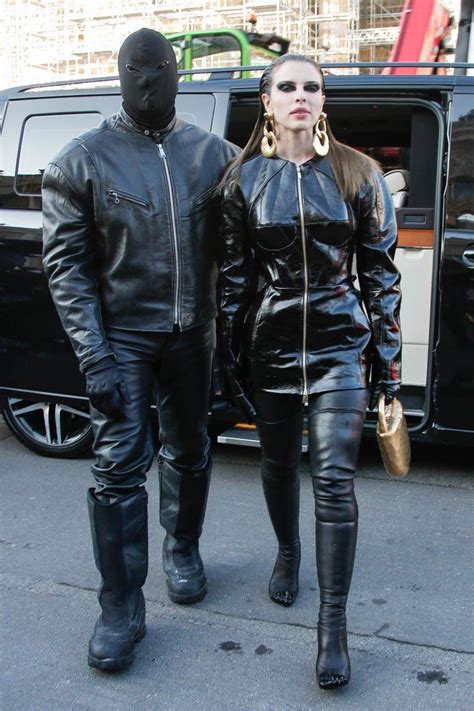 Ye & Julia Fox's leather fits on metcha's IG Latex Suit, Mackintosh ...