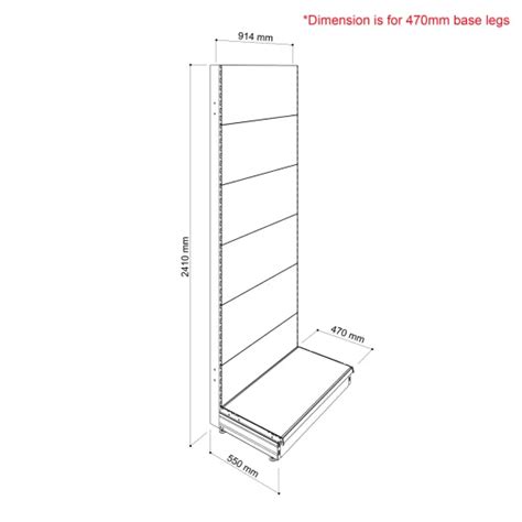 2400h Single Sided Gondola Shelving Bay With Slatwall Back Panels