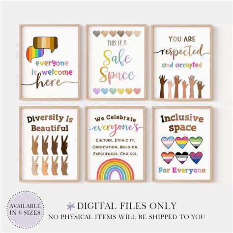 Inclusive School Counselor Office Decor Posters For Psychologist Wall Art Sign Inclusion Social