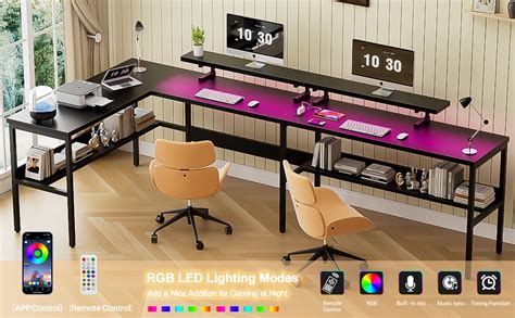 Isunirm U Shaped Computer Desk Customizable L Shaped