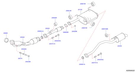 2017 Nissan Tube Exhaust Va Catalytic Converter Front Muffler System B00a0 3ln1pnw