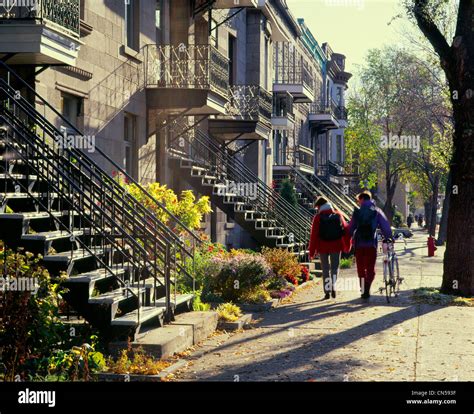 St. Hubert Street Neighborhood, Montreal, Quebec Stock Photo, Royalty ...