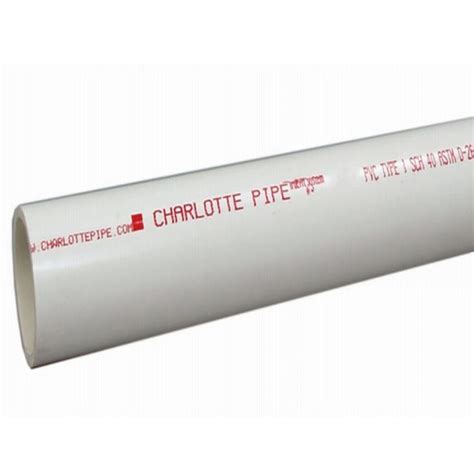 Charlotte Pipe 3-in x 10-ft 260-PSI Schedule 40 White PVC Pipe in the ...