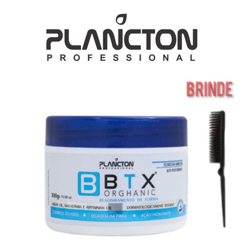 BTX Orghanic Redução De Volume 300g Plancton Pente de Brinde Shopee