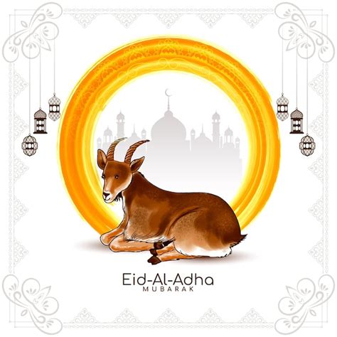 Eid Al Adha Mubarak Festival Islamischer Hintergrund Kostenlose Vektor