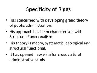 Fred W Riggs Ppt