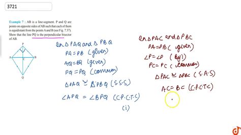 AB Is A Line Segment P And Q Are Points On Opposite Sides Of AB Such