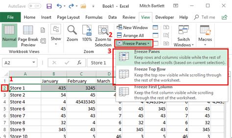 Freeze multiple panes in excel 2013 - dascomp