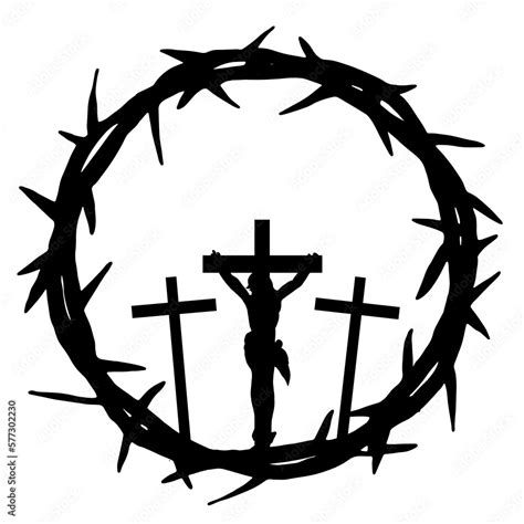 Good Friday Crucifixion Easter Religious Vector Illustration Black