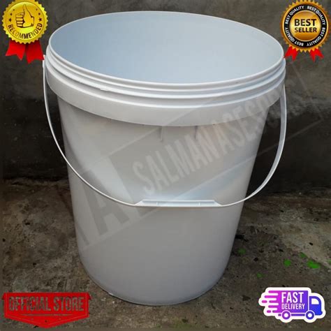 Jual Terbaru Ember Plastik Putih Polos 20 Liter 25 Kg Shopee