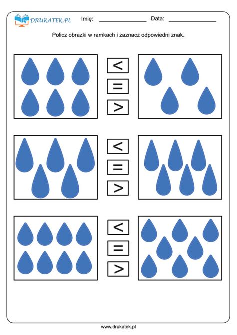 Woda Karty Pracy Do Druku Przedszkole Klasa
