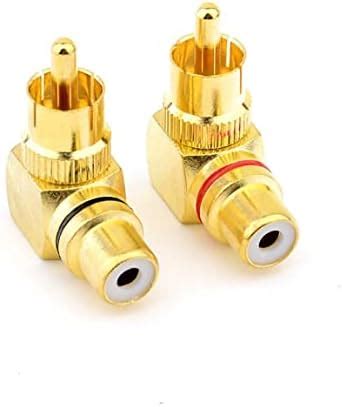 Jzk Pcs Degree Right Angle Rca Adapter Male To Female Right Angled