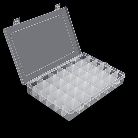 Leawall 36 Grid Cells Multipurpose Clear Transparent Plastic Storage