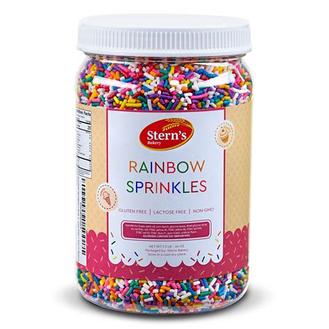 Sterns Bakery Rainbow Sprinkles Bulk Jimmies 15 Lb Container Spoon