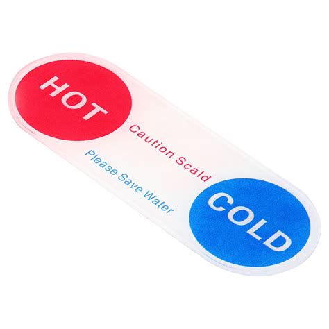 Uxcell Waterproof Hot Cold Water Label Stickers Self Stick Acrylic Signs Pack Of In Red Blue