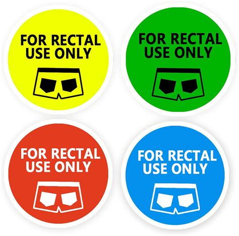 Top Label 1 5 Inch Rectal Use Only Stickers Funny Joke