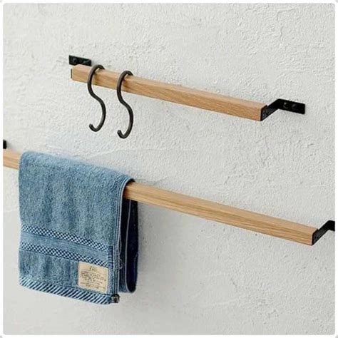 Jual Gantungan Handuk Dinding Kamar Mandi Besi Kayu Modern Industrial