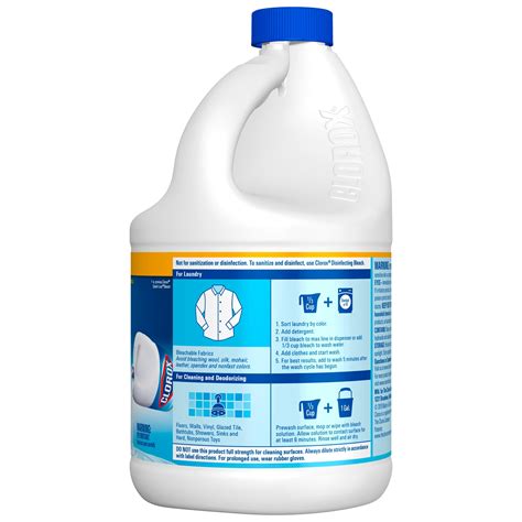 Clorox Splash Less Liquid Bleach Regular Concentrated Formula 77 Oz Rafaelos