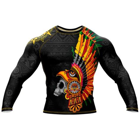 Jersey Manga Larga Calavera Guerrero Águila Calendario Prehispánico