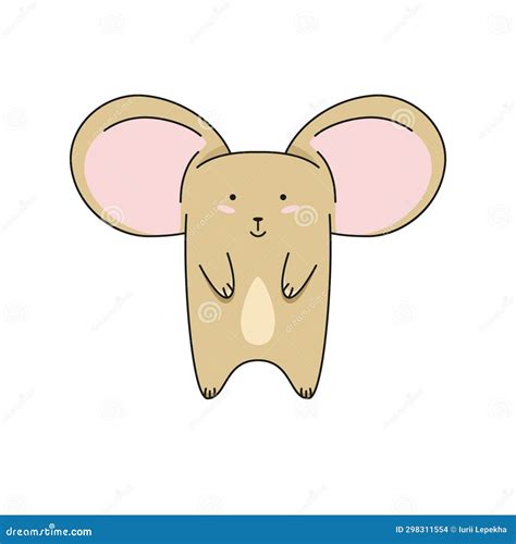 Cute Mouse Animal Cartoon Character Design Kawaii Vector