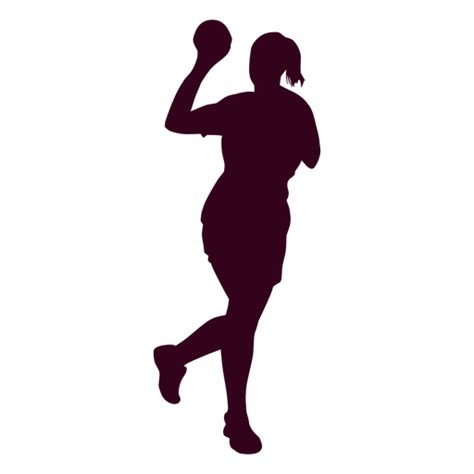 Female Handball Player People Silhouette Transparent PNG SVG Vector