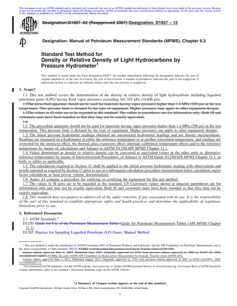 ASTM D1657 12 Standard Test Method For Density Or Relative Density Of