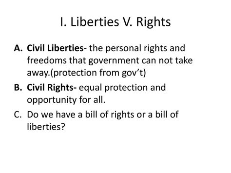 Civil Liberties And The Bill Of Rights Ppt Download