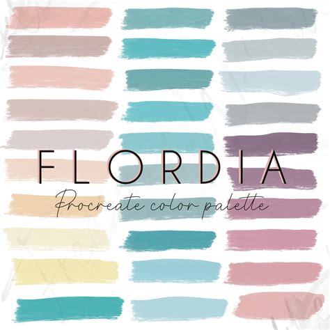 Florida Inspired Color Palette Bright Beachy Tones Procreate Etsy