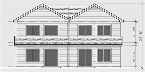 Duplex House Plan With Brick Veneer At Garage D Duplex Design