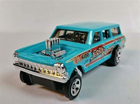 Hot Wheels HW Race Day Blue Nova Wagon Gasser Loose