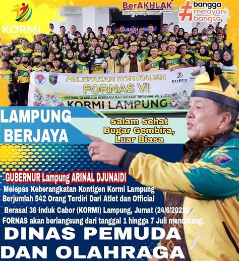 Pelepasan Kormi Ke Fornas Dinas Pemuda Dan Olahraga Provinsi Lampung