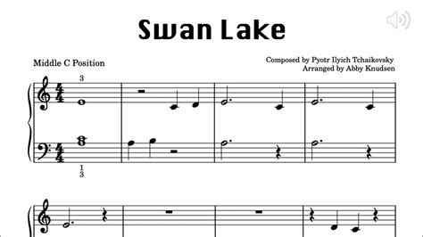 Swan Lake Easy Piano Sheet Music Youtube