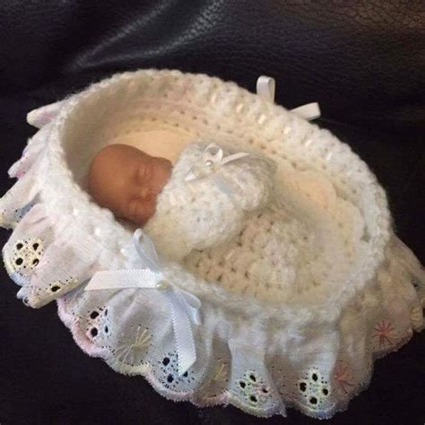 Tiny Crocheted Angel Baby Crib Baby Beanie Crochet Pattern Crochet