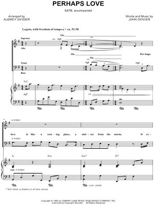 "Perhaps Love" Sheet Music - 6 Arrangements Available Instantly ...