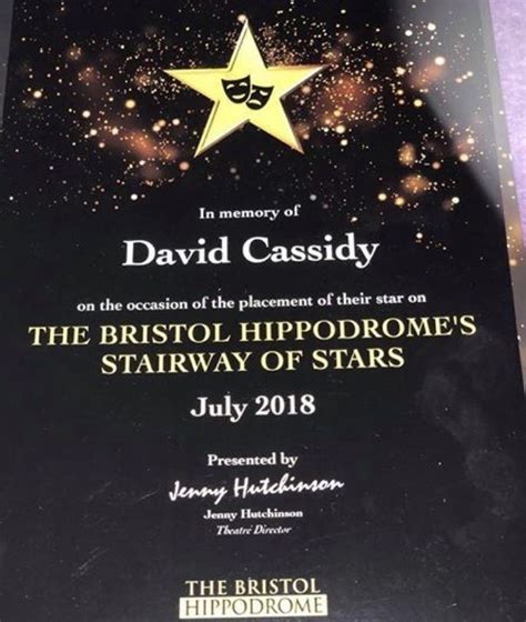 Bristol Hippodrome Theatre 🎭 David Cassidy Star 🌟 David Cassidy Memorial Plaque Phoenix Theater