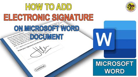 How To Insert Electronic Signature Microsoft Word Document Youtube