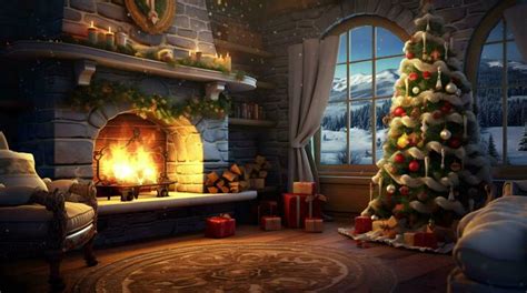 Christmas Fireplace Background Stock Video Footage for Free Download