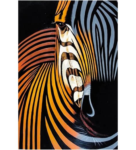 Renkli Zebra 36x54 PixArt Sanat Elmas Mozaik Tablo Diamond Türkiye