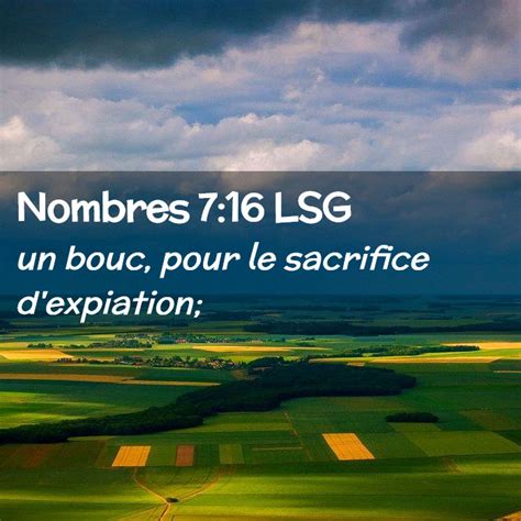 Nombres 7 16 LSG Un Bouc Pour Le Sacrifice