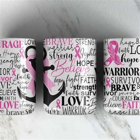 Breast Cancer Cup Sublimation Etsy