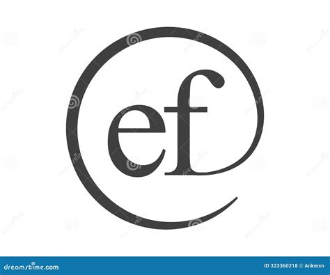 Ef Logo From Two Letter With Circle Shape Email Sign Style E And F Round Logotype Of Business